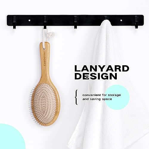 Combetter Bamboo Hair Brush, Smoothing Hair and Massaging Scalp, Detangling Anti-Static Hairbrush, Eco-Friendly Natural Wooden comb with Metal Bristles for Women, Men & Children 4 Combetter Bamboo Hair Brush, Smoothing Hair and Massaging Scalp, Detangling Anti-Static Hairbrush, Eco-Friendly Natural Wooden comb with Metal Bristles for Women, Men & Children - Image 4