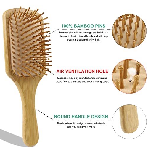 Combetter Natural Bamboo Hairbrush Set - Get Smooth, Shiny, and Healthy Hair with Reduces Frizz and Promotes Hair Growth, Eco-Friendly Wooden Hair Brushes for Women, Men & Kids 3 Combetter Natural Bamboo Hairbrush Set - Get Smooth, Shiny, and Healthy Hair with Reduces Frizz and Promotes Hair Growth, Eco-Friendly Wooden Hair Brushes for Women, Men & Kids - Image 3