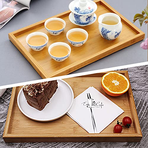 Coptiner Bamboo Serving Tray, Rectangular Wooden Breakfast Tray Serving Platter Tray for Food Coffee Drinks Dessert Dinner Used in Bedroom, Kitchen, Bathroom(28 x 19.5 x 2 cm) 2 Coptiner Bamboo Serving Tray, Rectangular Wooden Breakfast Tray Serving Platter Tray for Food Coffee Drinks Dessert Dinner Used in Bedroom, Kitchen, Bathroom(28 x 19.5 x 2 cm) - Image 2