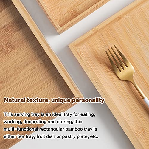 Coptiner Bamboo Serving Tray, Rectangular Wooden Breakfast Tray Serving Platter Tray for Food Coffee Drinks Dessert Dinner Used in Bedroom, Kitchen, Bathroom(28 x 19.5 x 2 cm) 5 Coptiner Bamboo Serving Tray, Rectangular Wooden Breakfast Tray Serving Platter Tray for Food Coffee Drinks Dessert Dinner Used in Bedroom, Kitchen, Bathroom(28 x 19.5 x 2 cm) - Image 5