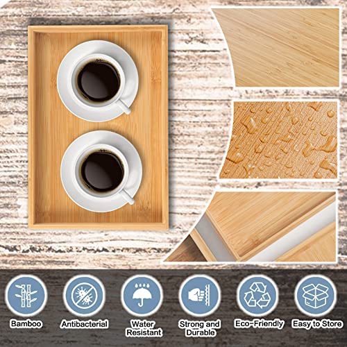 Coptiner Bamboo Serving Tray, Rectangular Wooden Breakfast Tray Serving Platter Tray for Food Coffee Drinks Dessert Dinner Used in Bedroom, Kitchen, Bathroom(28 x 19.5 x 2 cm) 6 Coptiner Bamboo Serving Tray, Rectangular Wooden Breakfast Tray Serving Platter Tray for Food Coffee Drinks Dessert Dinner Used in Bedroom, Kitchen, Bathroom(28 x 19.5 x 2 cm) - Image 6