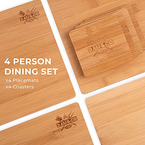 Dan&Co Solid Wooden Placemats and Coasters Set of 4, Stylish 8 Pcs Bamboo Place Mats for Table and Drinks Coasters, Wipe Clean, Nonslip, Heat, Stain Resistant Dining Table Mats | 29cm x 19cm x 1cm 3 Dan&Co Solid Wooden Placemats and Coasters Set of 4, Stylish 8 Pcs Bamboo Place Mats for Table and Drinks Coasters, Wipe Clean, Nonslip, Heat, Stain Resistant Dining Table Mats | 29cm x 19cm x 1cm - Image 3