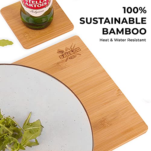 Dan&Co Solid Wooden Placemats and Coasters Set of 4, Stylish 8 Pcs Bamboo Place Mats for Table and Drinks Coasters, Wipe Clean, Nonslip, Heat, Stain Resistant Dining Table Mats | 29cm x 19cm x 1cm 4 Dan&Co Solid Wooden Placemats and Coasters Set of 4, Stylish 8 Pcs Bamboo Place Mats for Table and Drinks Coasters, Wipe Clean, Nonslip, Heat, Stain Resistant Dining Table Mats | 29cm x 19cm x 1cm - Image 4