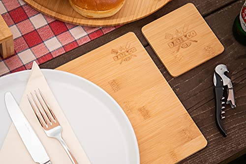 Dan&Co Solid Wooden Placemats and Coasters Set of 4, Stylish 8 Pcs Bamboo Place Mats for Table and Drinks Coasters, Wipe Clean, Nonslip, Heat, Stain Resistant Dining Table Mats | 29cm x 19cm x 1cm 7 Dan&Co Solid Wooden Placemats and Coasters Set of 4, Stylish 8 Pcs Bamboo Place Mats for Table and Drinks Coasters, Wipe Clean, Nonslip, Heat, Stain Resistant Dining Table Mats | 29cm x 19cm x 1cm - Image 7