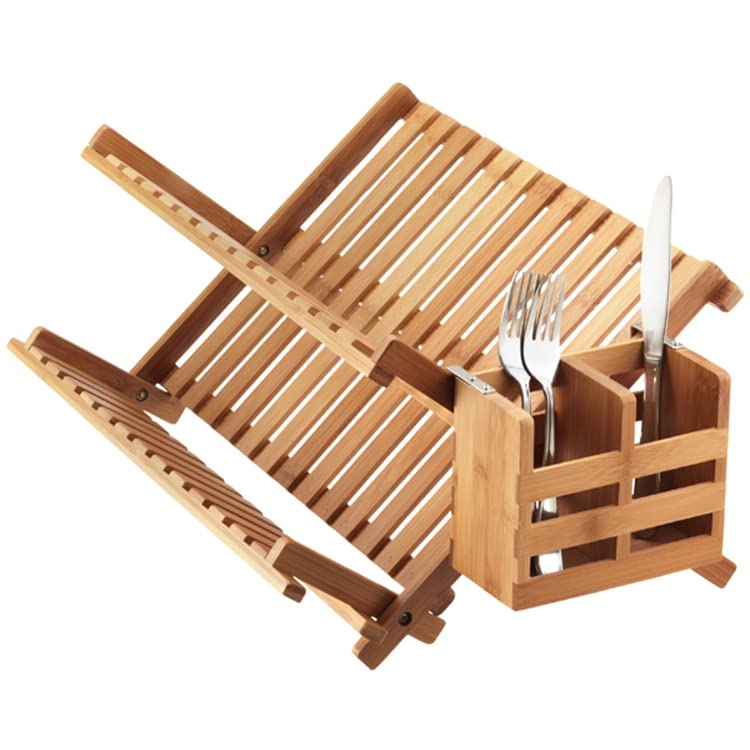 Dish Drainer Drying Rack Folding 2 Tier Drainer Dish Drying Rack with Cutlery Holder Utensils Holder Set Engineered Wood X-shape Easily Foldable Compact and Space Saving Tidy Plates 1 Dish Drainer Drying Rack Folding 2 Tier Drainer Dish Drying Rack with Cutlery Holder Utensils Holder Set Engineered Wood X-shape Easily Foldable Compact and Space Saving Tidy Plates
