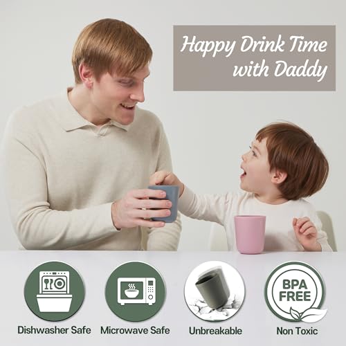 Dulce Worlds Sugarcane Toddler Cup 300 ml - Set of 5, LFGB & USDA Certified Kids Cup - BPA Free - Dishwasher Safe, Reusable, Unbreakable - GrayBlue 5 Dulce Worlds Sugarcane Toddler Cup 300 ml - Set of 5, LFGB & USDA Certified Kids Cup - BPA Free - Dishwasher Safe, Reusable, Unbreakable - GrayBlue - Image 5