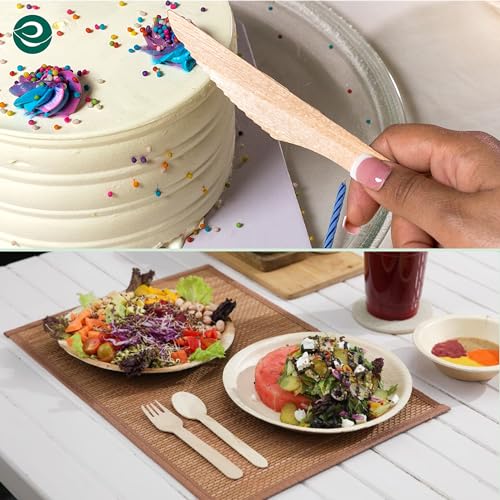 ECO SOUL Disposable Wooden Cutlery Set (175 Pack) - Eco Friendly 75 Forks, 50 Spoons & 50 Knives, Biodegradable & Compostable Cutlery Set for Party Wedding Picnic - Packaging May Vary 5 ECO SOUL Disposable Wooden Cutlery Set (175 Pack) - Eco Friendly 75 Forks, 50 Spoons & 50 Knives, Biodegradable & Compostable Cutlery Set for Party Wedding Picnic - Packaging May Vary - Image 5