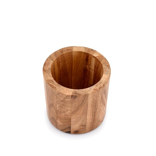 EDHAS Acacia Wood Toothbrush Holder for Bathroom for Toothbrush, Toothpaste, Pens, Makeup Brushes Holder (10.16cm x 10.16cm x10.16cm) 3 EDHAS Acacia Wood Toothbrush Holder for Bathroom for Toothbrush, Toothpaste, Pens, Makeup Brushes Holder (10.16cm x 10.16cm x10.16cm) - Image 3