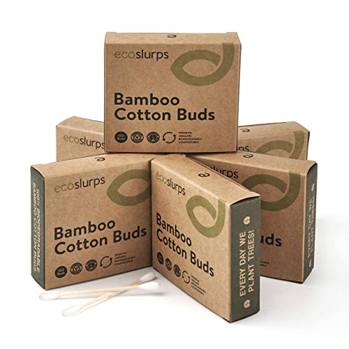 EcoSlurps 600 Bamboo Cotton Buds - British Brand That Plants Trees Every Day - Eco Friendly Cotton swabs, Bud and Qtips (6x100 Cotton Buds) 2 EcoSlurps 600 Bamboo Cotton Buds - British Brand That Plants Trees Every Day - Eco Friendly Cotton swabs, Bud and Qtips (6x100 Cotton Buds) - Image 2