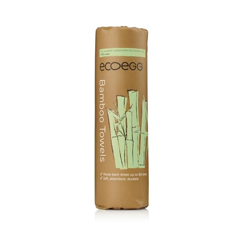 Ecoegg Bamboo Kitchen Towels | Reusable Eco Friendly Alternative to Kitchen Paper | Made from 100% Sustainable Sources | Super Absorbent | 20 White Towels | 1800 uses 1 Ecoegg Bamboo Kitchen Towels | Reusable Eco Friendly Alternative to Kitchen Paper | Made from 100% Sustainable Sources | Super Absorbent | 20 White Towels | 1800 uses