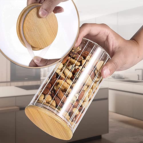 FANTESTICRYAN 700ml Large Airtight Glass Jars with Bamboo Lids & Bamboo Spoons, Overnight Oats Container Decorative Coffee Bar Food Storage Jar 4 FANTESTICRYAN 700ml Large Airtight Glass Jars with Bamboo Lids & Bamboo Spoons, Overnight Oats Container Decorative Coffee Bar Food Storage Jar - Image 4