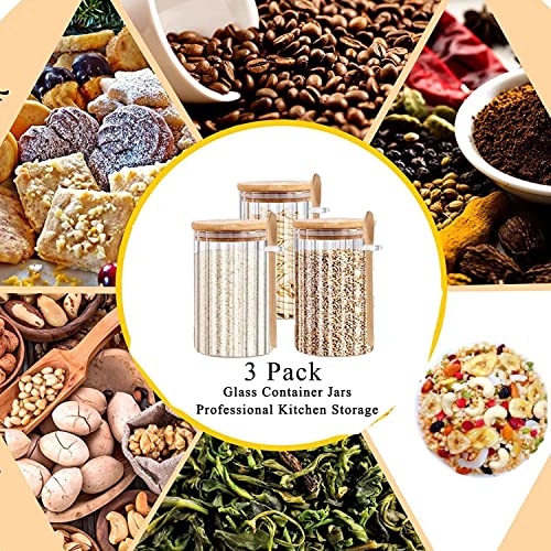 FANTESTICRYAN 700ml Large Airtight Glass Jars with Bamboo Lids & Bamboo Spoons, Overnight Oats Container Decorative Coffee Bar Food Storage Jar 6 FANTESTICRYAN 700ml Large Airtight Glass Jars with Bamboo Lids & Bamboo Spoons, Overnight Oats Container Decorative Coffee Bar Food Storage Jar - Image 6