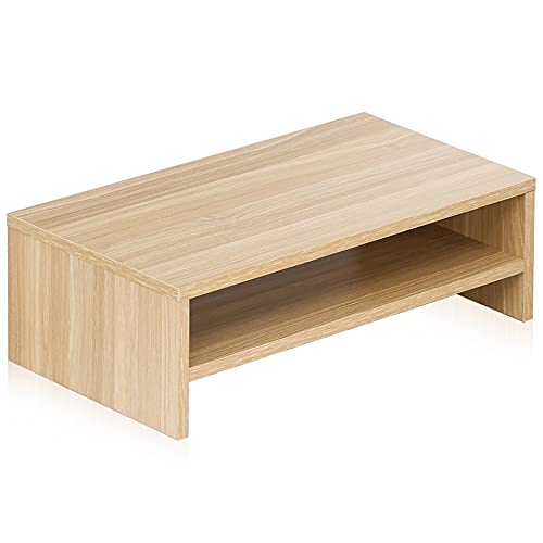 FITUEYES Monitor Stand 2 Tiers Computer Monitor Riser,42.5cm Wood Desktop Stand for Laptop Computer Screen Riser, with Storage Shelf, Office Supplies, Desk Organizer, Oak 1 FITUEYES Monitor Stand 2 Tiers Computer Monitor Riser,42.5cm Wood Desktop Stand for Laptop Computer Screen Riser, with Storage Shelf, Office Supplies, Desk Organizer, Oak