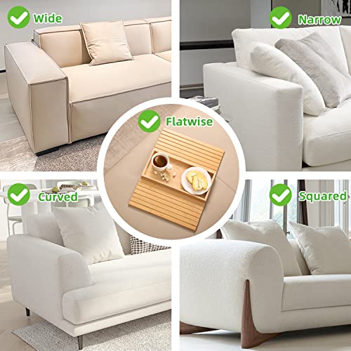 GEHE Sofa Tray Bamboo Sofa Arm Table Couch Tray Wooden Sofa Armrest Side Table, Armchair Table for Snacks, Phone, Control, Cups, Flexible & Foldable 6 GEHE Sofa Tray Bamboo Sofa Arm Table Couch Tray Wooden Sofa Armrest Side Table, Armchair Table for Snacks, Phone, Control, Cups, Flexible & Foldable - Image 6