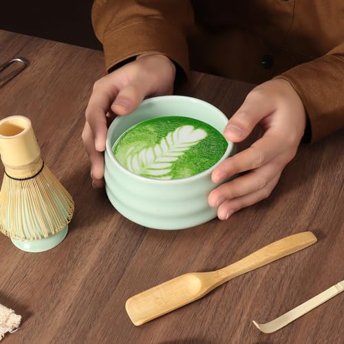 Geebuzz Matcha Whisk Set - Matcha Bowl and Bamboo Matcha Whisk, Scoop, Spoon, Sifter, Whisk Holder, 6pcs Perfect Matcha Starter Kit for Matcha Tea Ceremony (Green) 6 Geebuzz Matcha Whisk Set - Matcha Bowl and Bamboo Matcha Whisk, Scoop, Spoon, Sifter, Whisk Holder, 6pcs Perfect Matcha Starter Kit for Matcha Tea Ceremony (Green) - Image 6