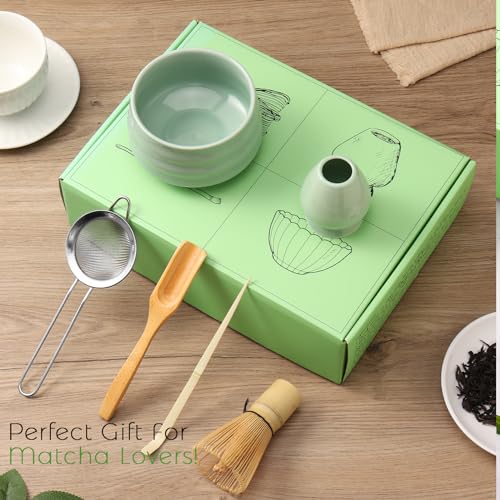 Geebuzz Matcha Whisk Set - Matcha Bowl and Bamboo Matcha Whisk, Scoop, Spoon, Sifter, Whisk Holder, 6pcs Perfect Matcha Starter Kit for Matcha Tea Ceremony (Green) 7 Geebuzz Matcha Whisk Set - Matcha Bowl and Bamboo Matcha Whisk, Scoop, Spoon, Sifter, Whisk Holder, 6pcs Perfect Matcha Starter Kit for Matcha Tea Ceremony (Green) - Image 7