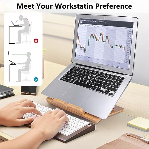 Gocokia Bamboo Fodable Laptop Notebook Riser Stand Desktop Adjustable with 4 Angles Notebook Mount Holder, Folding Laptop Cooler Stand for Macbook,Tablet, 5 Gocokia Bamboo Fodable Laptop Notebook Riser Stand Desktop Adjustable with 4 Angles Notebook Mount Holder, Folding Laptop Cooler Stand for Macbook,Tablet, - Image 5