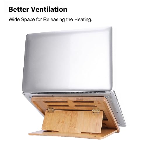 Gocokia Bamboo Fodable Laptop Notebook Riser Stand Desktop Adjustable with 4 Angles Notebook Mount Holder, Folding Laptop Cooler Stand for Macbook,Tablet, 6 Gocokia Bamboo Fodable Laptop Notebook Riser Stand Desktop Adjustable with 4 Angles Notebook Mount Holder, Folding Laptop Cooler Stand for Macbook,Tablet, - Image 6