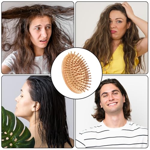 Grevosea Bamboo Brush, Scalp Massager Shampoo Brush Bamboo Massage Comb Natural Wooden Wet and Dry Hair Scalp Care Brush Women Detangling Hairbrush for Dandruff Removal Hair Growth 4 Grevosea Bamboo Brush, Scalp Massager Shampoo Brush Bamboo Massage Comb Natural Wooden Wet and Dry Hair Scalp Care Brush Women Detangling Hairbrush for Dandruff Removal Hair Growth - Image 4