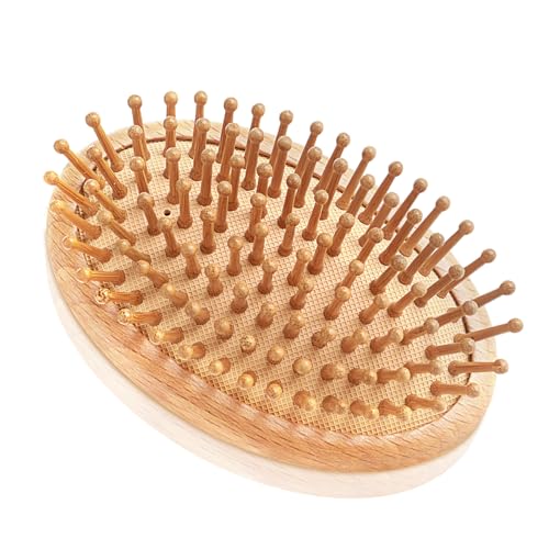 Grevosea Bamboo Brush, Scalp Massager Shampoo Brush Bamboo Massage Comb Natural Wooden Wet and Dry Hair Scalp Care Brush Women Detangling Hairbrush for Dandruff Removal Hair Growth 1 Grevosea Bamboo Brush, Scalp Massager Shampoo Brush Bamboo Massage Comb Natural Wooden Wet and Dry Hair Scalp Care Brush Women Detangling Hairbrush for Dandruff Removal Hair Growth