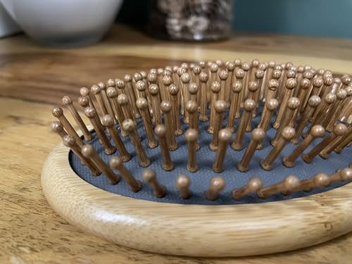 Bamboo Oval Hair Brush by RustiK, Grey, Detangling, Anti Static, Eco Friendly, Paddle, Sustainable, Handmade, Woodcrafted For Men and Women. Long, Short, Breakage, Straight, Curly. 4 Bamboo Oval Hair Brush by RustiK, Grey, Detangling, Anti Static, Eco Friendly, Paddle, Sustainable, Handmade, Woodcrafted For Men and Women. Long, Short, Breakage, Straight, Curly. - Image 4