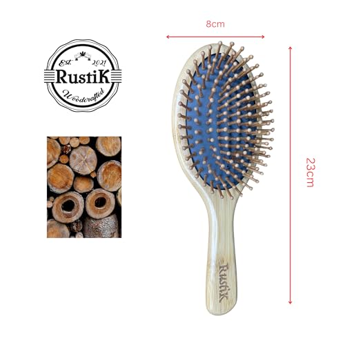 Bamboo Oval Hair Brush by RustiK, Grey, Detangling, Anti Static, Eco Friendly, Paddle, Sustainable, Handmade, Woodcrafted For Men and Women. Long, Short, Breakage, Straight, Curly. 7 Bamboo Oval Hair Brush by RustiK, Grey, Detangling, Anti Static, Eco Friendly, Paddle, Sustainable, Handmade, Woodcrafted For Men and Women. Long, Short, Breakage, Straight, Curly. - Image 7