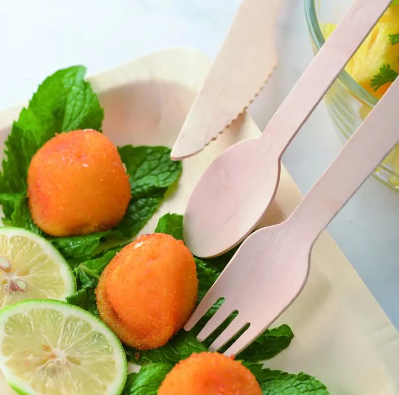 HOT BARGAINS 300pcs Wooden Cutlery Set Disposable Biodegradable - 100 Spoons, 100 Knives, 100 Forks Sealed - Hygiene Proof, Birch Wood Eco Friendly (Pack of 300) 3 HOT BARGAINS 300pcs Wooden Cutlery Set Disposable Biodegradable - 100 Spoons, 100 Knives, 100 Forks Sealed - Hygiene Proof, Birch Wood Eco Friendly (Pack of 300) - Image 3