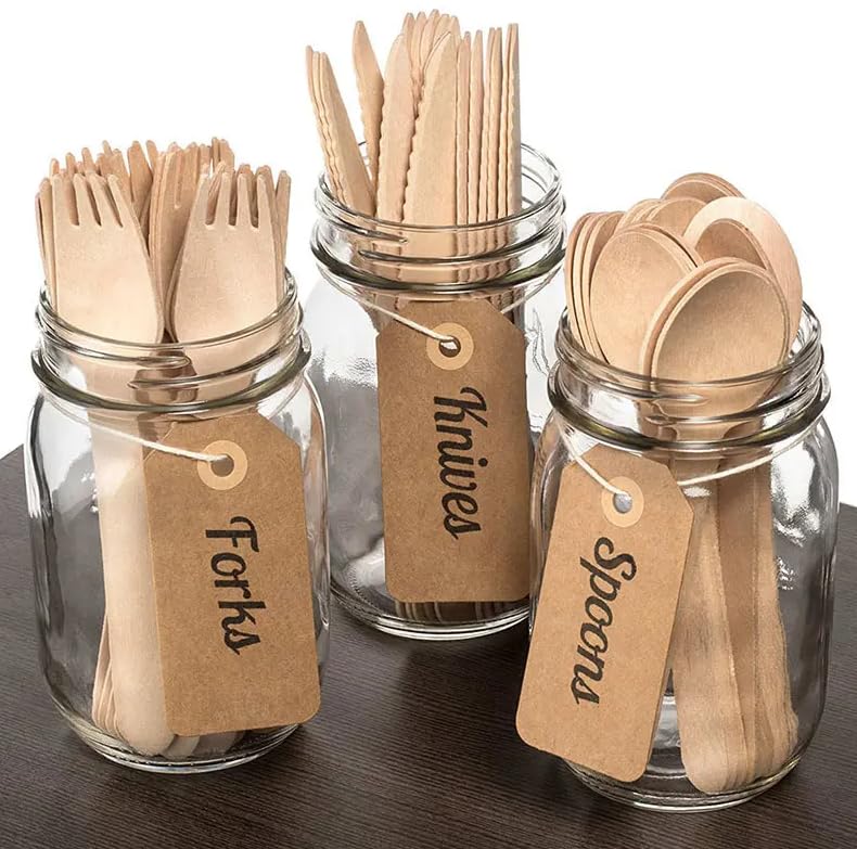 HOT BARGAINS 300pcs Wooden Cutlery Set Disposable Biodegradable - 100 Spoons, 100 Knives, 100 Forks Sealed - Hygiene Proof, Birch Wood Eco Friendly (Pack of 300) 1 HOT BARGAINS 300pcs Wooden Cutlery Set Disposable Biodegradable - 100 Spoons, 100 Knives, 100 Forks Sealed - Hygiene Proof, Birch Wood Eco Friendly (Pack of 300)