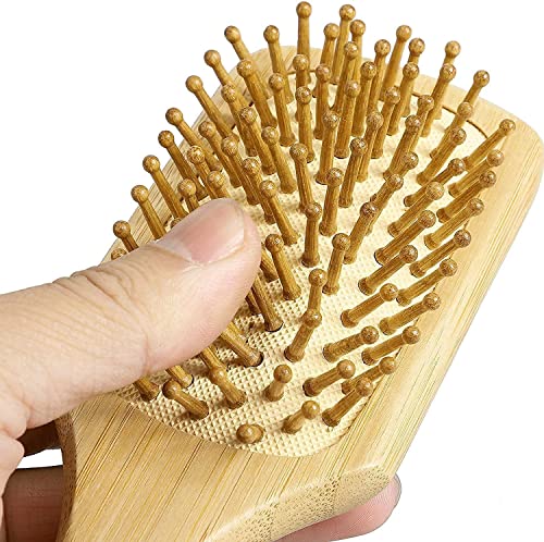 Hair Brush, 100% Natural Bamboo Anti Static Hair Massage Brush, Detangling Hair Comb, Reducing Hair Breakage and Frizzy No More Tangle (square 60g) 3 Hair Brush, 100% Natural Bamboo Anti Static Hair Massage Brush, Detangling Hair Comb, Reducing Hair Breakage and Frizzy No More Tangle (square 60g) - Image 3