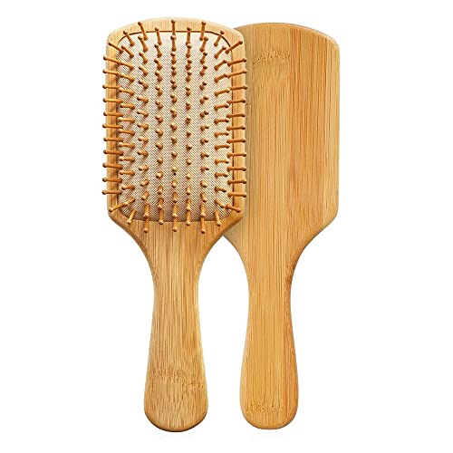 Hair Brush, 100% Natural Bamboo Anti Static Hair Massage Brush, Detangling Hair Comb, Reducing Hair Breakage and Frizzy No More Tangle (square 60g) 1 Hair Brush, 100% Natural Bamboo Anti Static Hair Massage Brush, Detangling Hair Comb, Reducing Hair Breakage and Frizzy No More Tangle (square 60g)