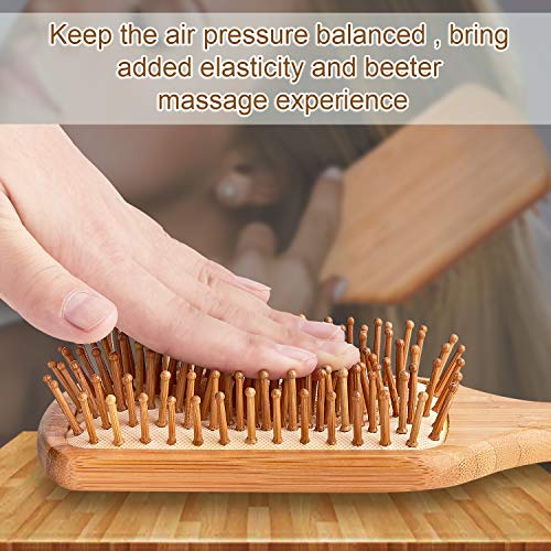 Hair Brush Bamboo Hairbrush For Long,Thick,Curly,Wavy,Dry or Damaged Hair, Paddle Hair Brush Reducing Hair Breakage and Frizzy, No More Tangle 3 Hair Brush Bamboo Hairbrush For Long,Thick,Curly,Wavy,Dry or Damaged Hair, Paddle Hair Brush Reducing Hair Breakage and Frizzy, No More Tangle - Image 3