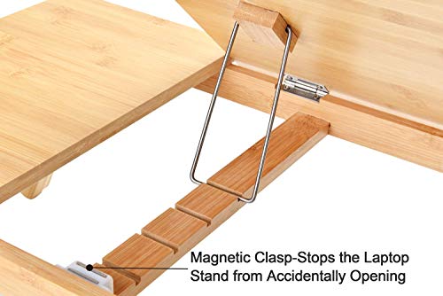 Harcas Bamboo Laptop Stand for Desk. Notebook Table Foldable and Portable Design. Adjustable Height and Viewing Angle. Can Be Used as a Breakfast Tray or Drawing Table. Ideal for 15.6-inch Laptops 5 Harcas Bamboo Laptop Stand for Desk. Notebook Table Foldable and Portable Design. Adjustable Height and Viewing Angle. Can Be Used as a Breakfast Tray or Drawing Table. Ideal for 15.6-inch Laptops - Image 5