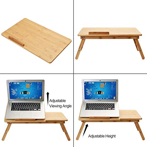 Harcas Bamboo Laptop Stand for Desk. Notebook Table Foldable and Portable Design. Adjustable Height and Viewing Angle. Can Be Used as a Breakfast Tray or Drawing Table. Ideal for 15.6-inch Laptops 6 Harcas Bamboo Laptop Stand for Desk. Notebook Table Foldable and Portable Design. Adjustable Height and Viewing Angle. Can Be Used as a Breakfast Tray or Drawing Table. Ideal for 15.6-inch Laptops - Image 6