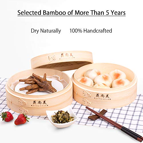 Hcooker 3 Tier Kitchen Bamboo Steamer Basket for Asian Cooking Buns Dumplings Vegetables Fish Rice 3 Hcooker 3 Tier Kitchen Bamboo Steamer Basket for Asian Cooking Buns Dumplings Vegetables Fish Rice - Image 3