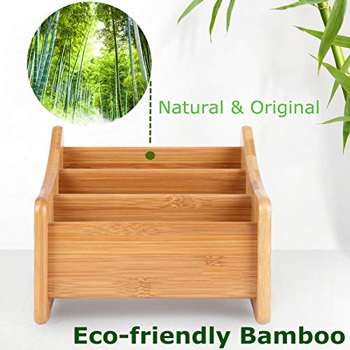 Holzsammlung Remote Control Holder Bamboo Coffee Table Desktop Storage Box 3 Compartments Perfect for Makeup, TV Remote, iPad, CD, Book and Other Small Items #1 6 Holzsammlung Remote Control Holder Bamboo Coffee Table Desktop Storage Box 3 Compartments Perfect for Makeup, TV Remote, iPad, CD, Book and Other Small Items #1 - Image 6