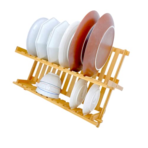 Homiu Bamboo Dish Drying Rack | Folding Collapsible 2-Tier Drainer Wooden Dish Drying Rack | Kitchen Counter Top Plate Drying Rack With Cup Holder | Two-Tier Foldable Drying Rack 5 Homiu Bamboo Dish Drying Rack | Folding Collapsible 2-Tier Drainer Wooden Dish Drying Rack | Kitchen Counter Top Plate Drying Rack With Cup Holder | Two-Tier Foldable Drying Rack - Image 5