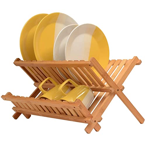 Homiu Bamboo Dish Drying Rack | Folding Collapsible 2-Tier Drainer Wooden Dish Drying Rack | Kitchen Counter Top Plate Drying Rack With Cup Holder | Two-Tier Foldable Drying Rack 1 Homiu Bamboo Dish Drying Rack | Folding Collapsible 2-Tier Drainer Wooden Dish Drying Rack | Kitchen Counter Top Plate Drying Rack With Cup Holder | Two-Tier Foldable Drying Rack