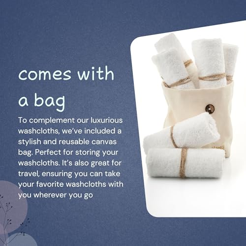Homy Textiles Bamboo Baby Wash Cloth Flannel Face Cloth Pack of 6 25x25cm Extremely Soft Baby Flannels Face Towels for Sensitive Skin - Decorative 100% Cotton Storage Bag - Reusable Wipes 4 Homy Textiles Bamboo Baby Wash Cloth Flannel Face Cloth Pack of 6 25x25cm Extremely Soft Baby Flannels Face Towels for Sensitive Skin - Decorative 100% Cotton Storage Bag - Reusable Wipes - Image 4