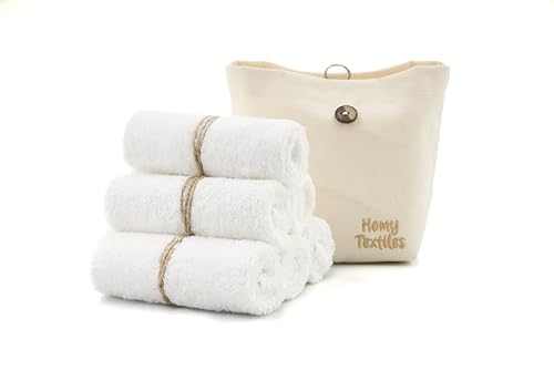 Homy Textiles Bamboo Baby Wash Cloth Flannel Face Cloth Pack of 6 25x25cm Extremely Soft Baby Flannels Face Towels for Sensitive Skin - Decorative 100% Cotton Storage Bag - Reusable Wipes 1 Homy Textiles Bamboo Baby Wash Cloth Flannel Face Cloth Pack of 6 25x25cm Extremely Soft Baby Flannels Face Towels for Sensitive Skin - Decorative 100% Cotton Storage Bag - Reusable Wipes