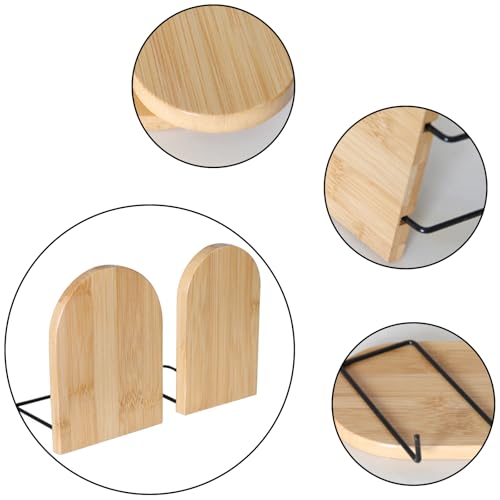 IUSOT 2 Pack Book Ends, Natural Bamboo Anti-Slip Book Stoppers, Bookends for Shelves, Office, Home, Library, School, Study Decoration (Small and Large) 4 IUSOT 2 Pack Book Ends, Natural Bamboo Anti-Slip Book Stoppers, Bookends for Shelves, Office, Home, Library, School, Study Decoration (Small and Large) - Image 4