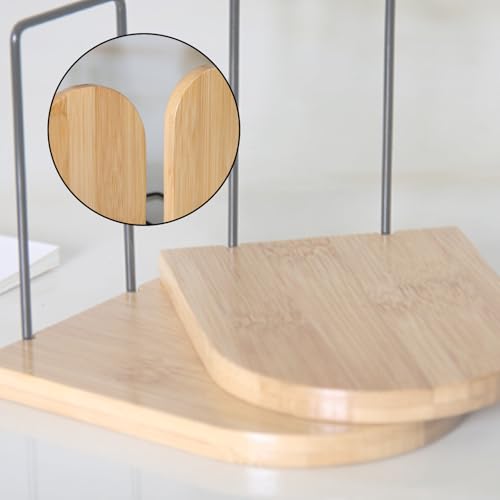 IUSOT 2 Pack Book Ends, Natural Bamboo Anti-Slip Book Stoppers, Bookends for Shelves, Office, Home, Library, School, Study Decoration (Small and Large) 5 IUSOT 2 Pack Book Ends, Natural Bamboo Anti-Slip Book Stoppers, Bookends for Shelves, Office, Home, Library, School, Study Decoration (Small and Large) - Image 5