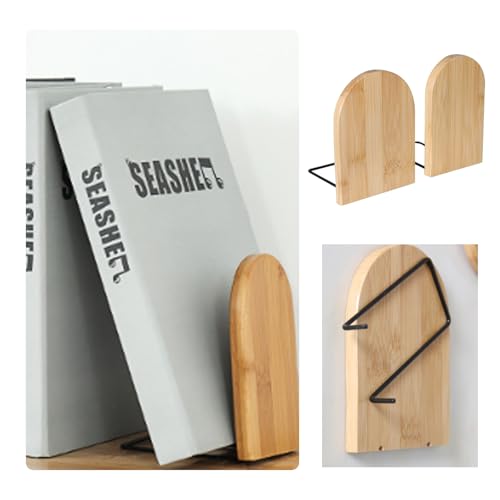 IUSOT 2 Pack Book Ends, Natural Bamboo Anti-Slip Book Stoppers, Bookends for Shelves, Office, Home, Library, School, Study Decoration (Small and Large) 6 IUSOT 2 Pack Book Ends, Natural Bamboo Anti-Slip Book Stoppers, Bookends for Shelves, Office, Home, Library, School, Study Decoration (Small and Large) - Image 6