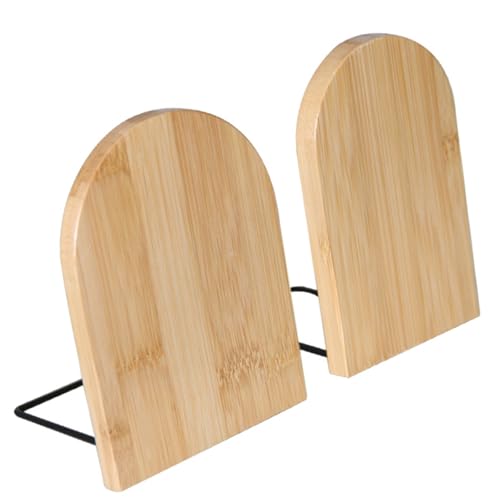 IUSOT 2 Pack Book Ends, Natural Bamboo Anti-Slip Book Stoppers, Bookends for Shelves, Office, Home, Library, School, Study Decoration (Small and Large) 1 IUSOT 2 Pack Book Ends, Natural Bamboo Anti-Slip Book Stoppers, Bookends for Shelves, Office, Home, Library, School, Study Decoration (Small and Large)