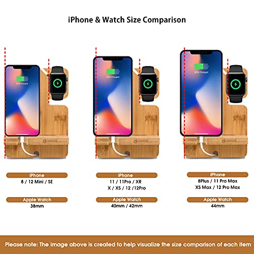 J JACKCUBE DESIGN Smartphone and Watch Stand Charging Dock Bamboo Station Wood Key Wallet Men accessories Holder: MK243A (brown) 3 J JACKCUBE DESIGN Smartphone and Watch Stand Charging Dock Bamboo Station Wood Key Wallet Men accessories Holder: MK243A (brown) - Image 3