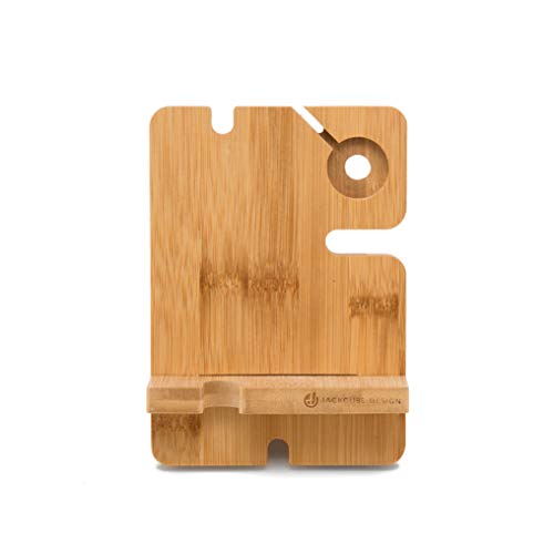 J JACKCUBE DESIGN Smartphone and Watch Stand Charging Dock Bamboo Station Wood Key Wallet Men accessories Holder: MK243A (brown) 5 J JACKCUBE DESIGN Smartphone and Watch Stand Charging Dock Bamboo Station Wood Key Wallet Men accessories Holder: MK243A (brown) - Image 5