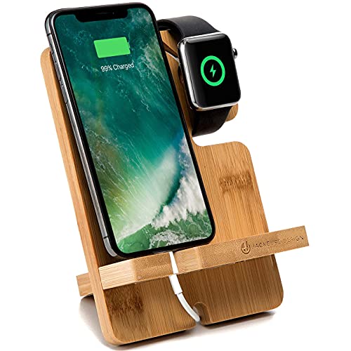 J JACKCUBE DESIGN Smartphone and Watch Stand Charging Dock Bamboo Station Wood Key Wallet Men accessories Holder: MK243A (brown) 1 J JACKCUBE DESIGN Smartphone and Watch Stand Charging Dock Bamboo Station Wood Key Wallet Men accessories Holder: MK243A (brown)