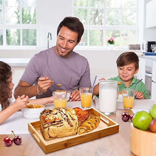 JMIATRY Wooden Trays Set of 3, 14"x10"x1.2" Rectangular Bamboo Tray with Handles, Breakfast Food Tray for Eating, Serving Trays for Dinner Tea Dessert 5 JMIATRY Wooden Trays Set of 3, 14"x10"x1.2" Rectangular Bamboo Tray with Handles, Breakfast Food Tray for Eating, Serving Trays for Dinner Tea Dessert - Image 5