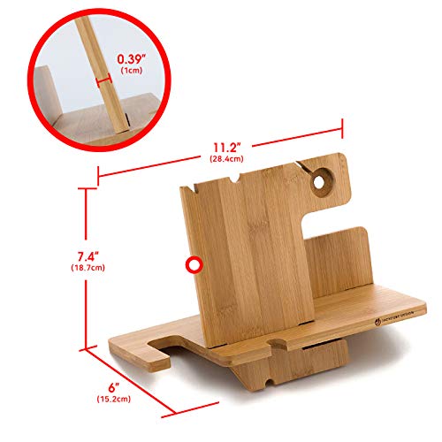 JackCubeDesign Wood Smart Watch Charger Bamboo dock Stand Multi Device Charging Station Organiser Holder for Smartphone Wallet Glasses Key(Large) – MK242A 5 JackCubeDesign Wood Smart Watch Charger Bamboo dock Stand Multi Device Charging Station Organiser Holder for Smartphone Wallet Glasses Key(Large) – MK242A - Image 5