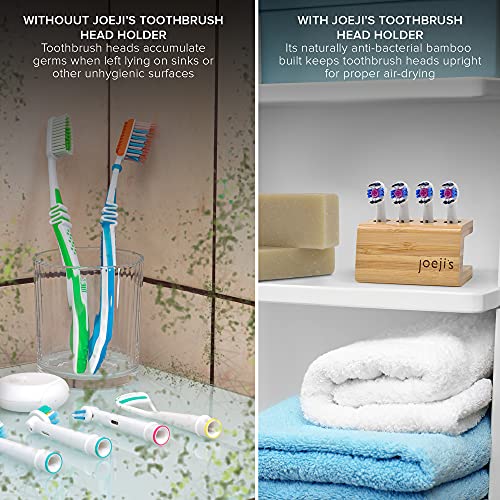 Joeji's Kitchen Curved Electric Toothbrush Head Holder - Freestanding Bamboo Storage Holder for Four Refill Heads - Improved Size Now fits Oral B and Most Replacement Head Sizes - Eco Friendly 4 Joeji's Kitchen Curved Electric Toothbrush Head Holder - Freestanding Bamboo Storage Holder for Four Refill Heads - Improved Size Now fits Oral B and Most Replacement Head Sizes - Eco Friendly - Image 4