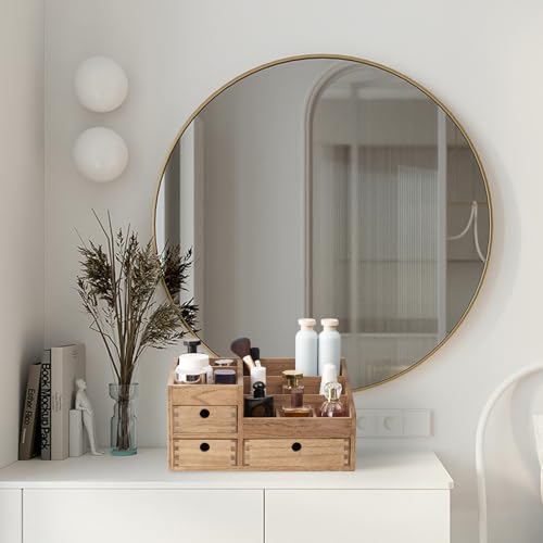 KIRIGEN Makeup Organizer Storage Drawers Wood Cosmetic Organisers for Lipsticks, Jewelry, Nail Care Skincare Storage Box for Dresser & Desktop Large Capacity (HZG-DBR) 2 KIRIGEN Makeup Organizer Storage Drawers Wood Cosmetic Organisers for Lipsticks, Jewelry, Nail Care Skincare Storage Box for Dresser & Desktop Large Capacity (HZG-DBR) - Image 2